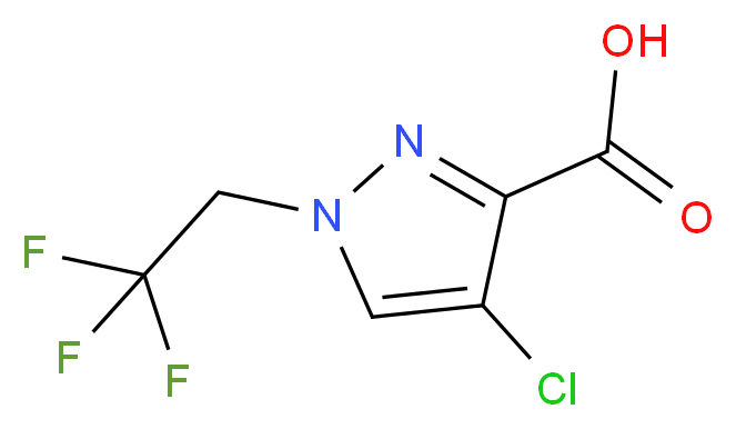 4-chloro-1-(2,2,2-trifluoroethyl)-1H-pyrazole-3-carboxylic acid_Molecular_structure_CAS_)
