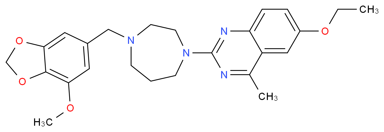 6-ethoxy-2-{4-[(7-methoxy-1,3-benzodioxol-5-yl)methyl]-1,4-diazepan-1-yl}-4-methylquinazoline_Molecular_structure_CAS_)