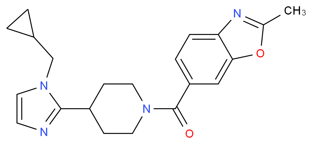 6-({4-[1-(cyclopropylmethyl)-1H-imidazol-2-yl]-1-piperidinyl}carbonyl)-2-methyl-1,3-benzoxazole_Molecular_structure_CAS_)