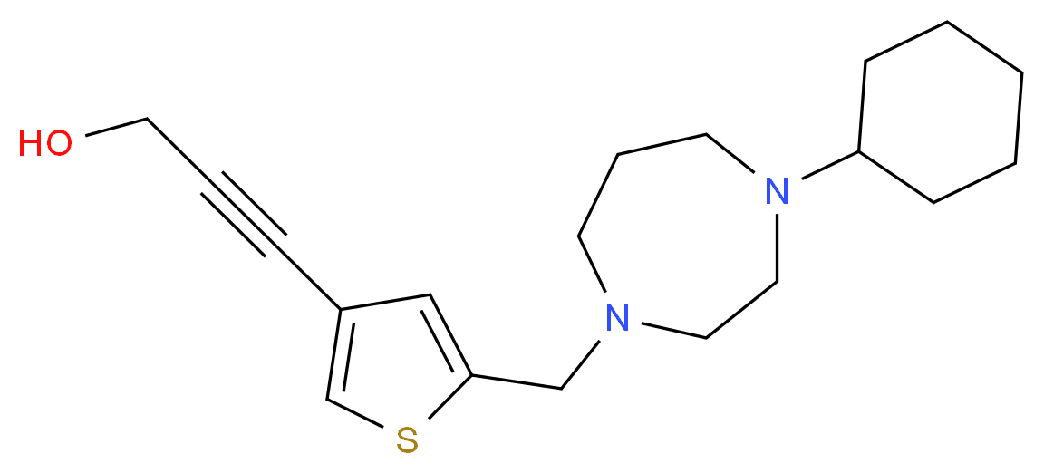 3-{5-[(4-cyclohexyl-1,4-diazepan-1-yl)methyl]-3-thienyl}prop-2-yn-1-ol_Molecular_structure_CAS_)