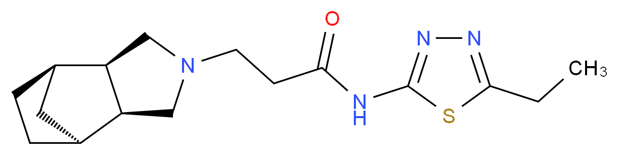 3-[(1R*,2R*,6S*,7S*)-4-azatricyclo[5.2.1.0~2,6~]dec-4-yl]-N-(5-ethyl-1,3,4-thiadiazol-2-yl)propanamide_Molecular_structure_CAS_)