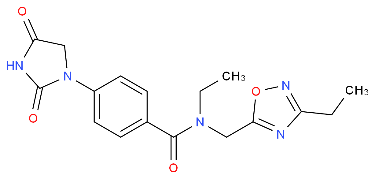 4-(2,4-dioxo-1-imidazolidinyl)-N-ethyl-N-[(3-ethyl-1,2,4-oxadiazol-5-yl)methyl]benzamide_Molecular_structure_CAS_)