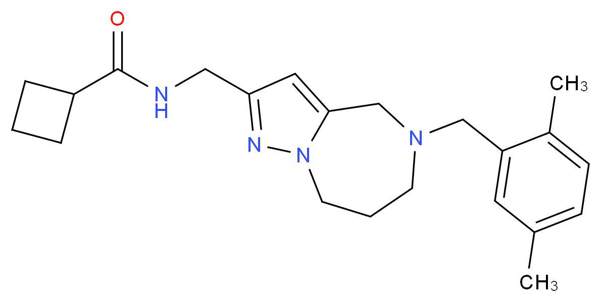 N-{[5-(2,5-dimethylbenzyl)-5,6,7,8-tetrahydro-4H-pyrazolo[1,5-a][1,4]diazepin-2-yl]methyl}cyclobutanecarboxamide_Molecular_structure_CAS_)