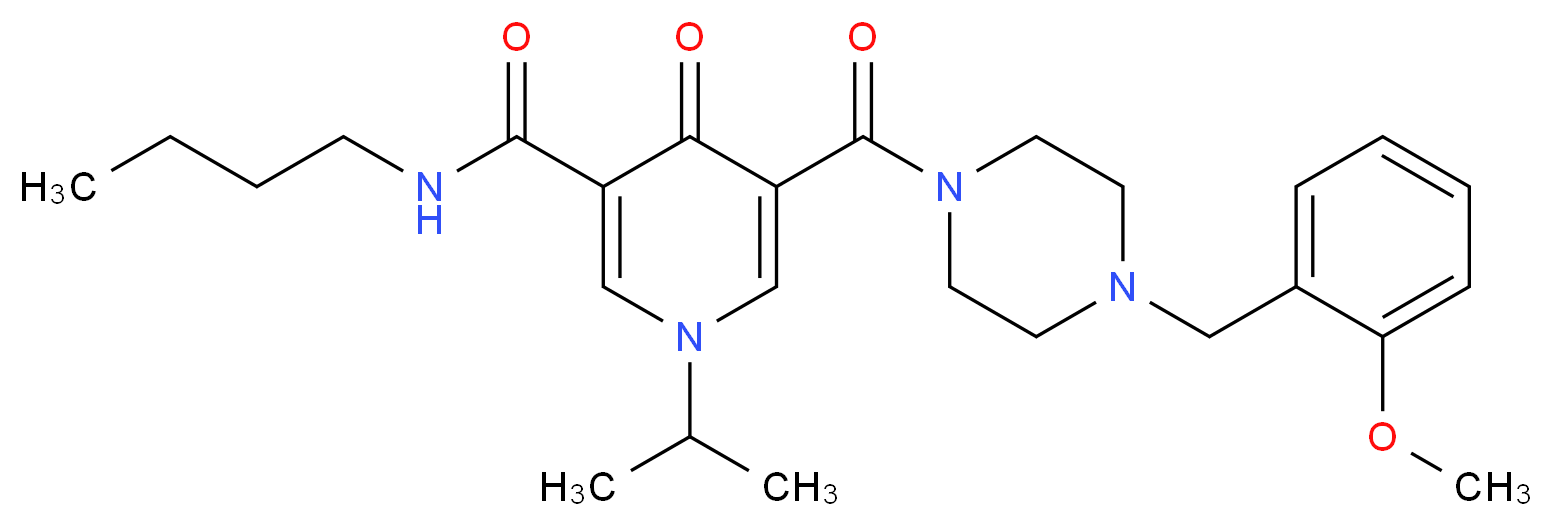 N-butyl-1-isopropyl-5-{[4-(2-methoxybenzyl)-1-piperazinyl]carbonyl}-4-oxo-1,4-dihydro-3-pyridinecarboxamide_Molecular_structure_CAS_)