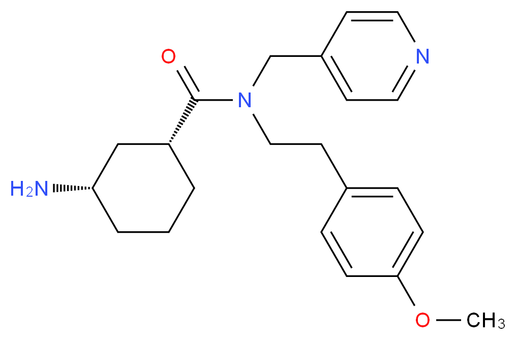 (1R*,3S*)-3-amino-N-[2-(4-methoxyphenyl)ethyl]-N-(pyridin-4-ylmethyl)cyclohexanecarboxamide_Molecular_structure_CAS_)