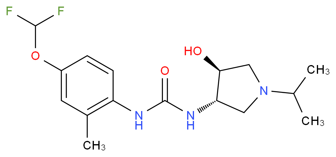 N-[4-(difluoromethoxy)-2-methylphenyl]-N'-[(3S*,4S*)-4-hydroxy-1-isopropylpyrrolidin-3-yl]urea_Molecular_structure_CAS_)