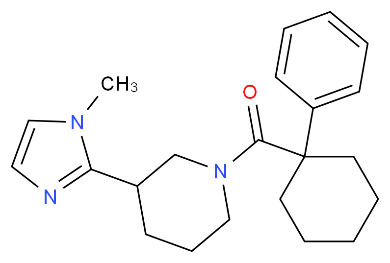 3-(1-methyl-1H-imidazol-2-yl)-1-[(1-phenylcyclohexyl)carbonyl]piperidine_Molecular_structure_CAS_)