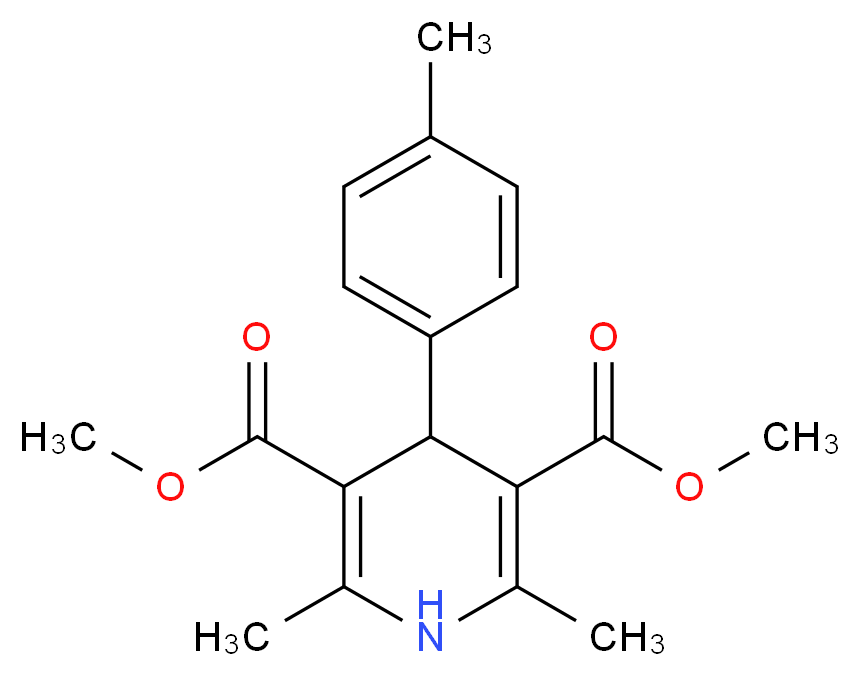 Dimethyl 2,6-dimethyl-4-(4-methylphenyl)-1,4-dihydropyridine-3,5-dicarboxylate_Molecular_structure_CAS_)