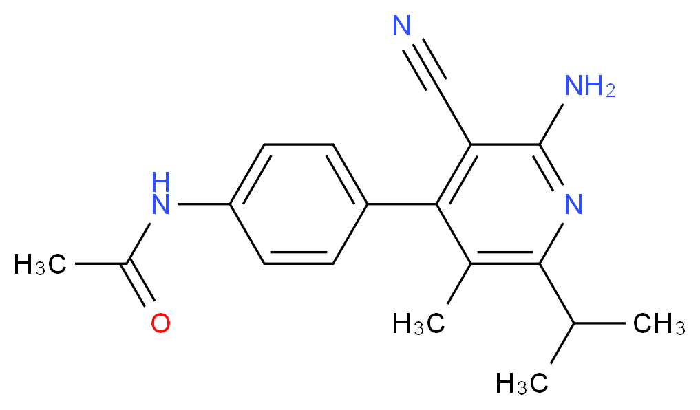 N-[4-(2-amino-3-cyano-6-isopropyl-5-methylpyridin-4-yl)phenyl]acetamide_Molecular_structure_CAS_)