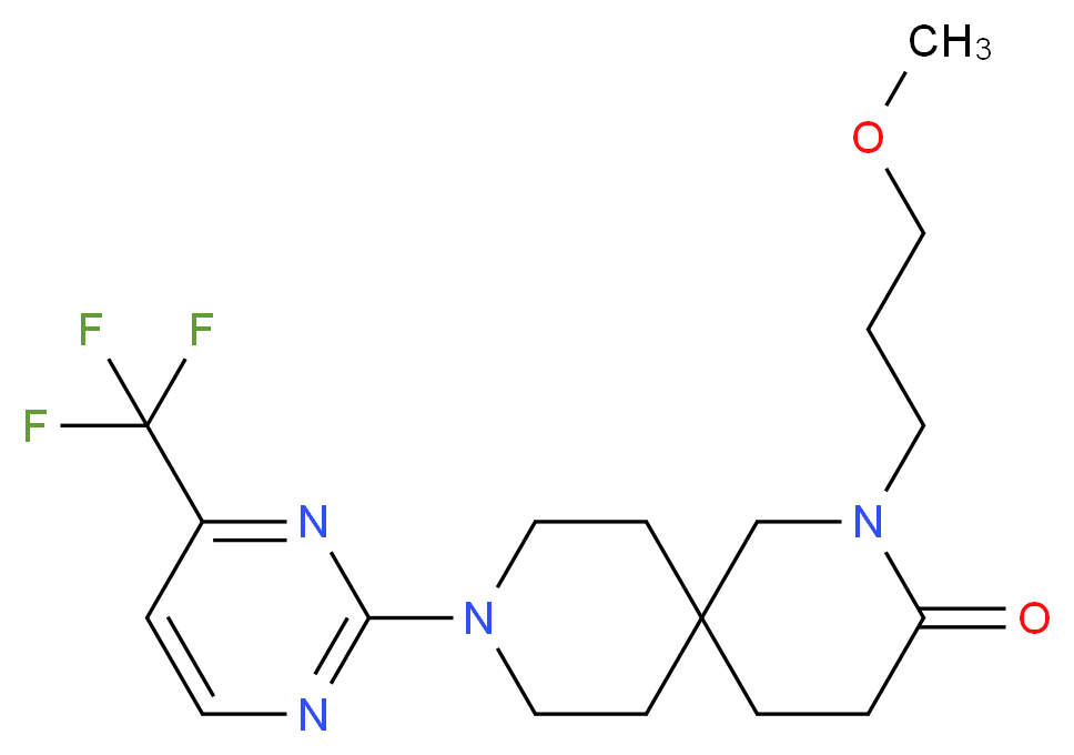 2-(3-methoxypropyl)-9-[4-(trifluoromethyl)pyrimidin-2-yl]-2,9-diazaspiro[5.5]undecan-3-one_Molecular_structure_CAS_)