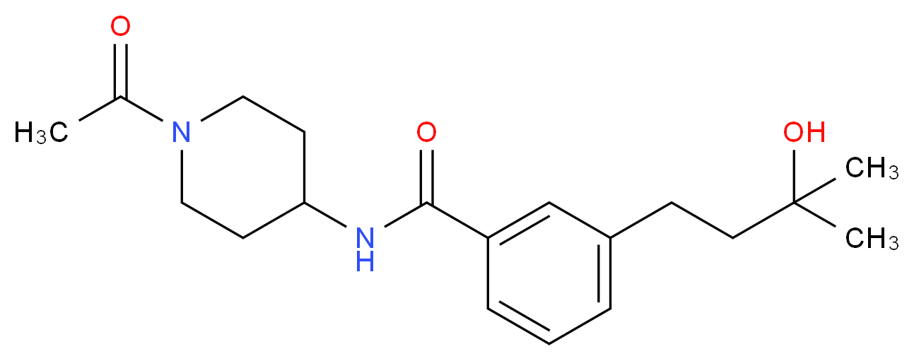 N-(1-acetyl-4-piperidinyl)-3-(3-hydroxy-3-methylbutyl)benzamide_Molecular_structure_CAS_)