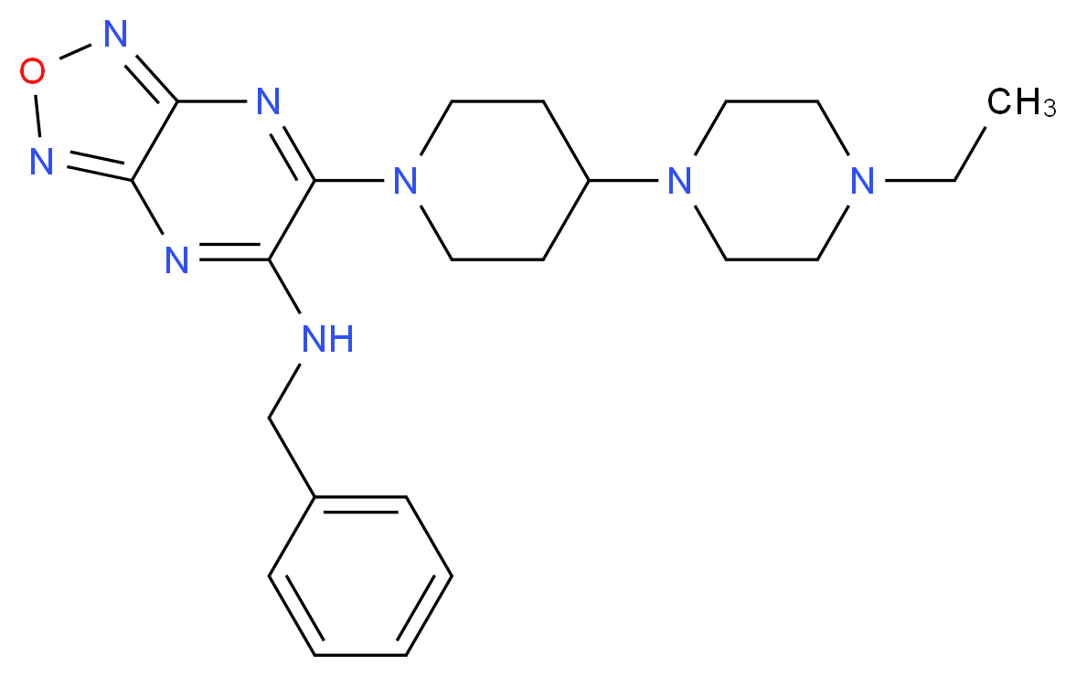 N-benzyl-6-[4-(4-ethyl-1-piperazinyl)-1-piperidinyl][1,2,5]oxadiazolo[3,4-b]pyrazin-5-amine_Molecular_structure_CAS_)