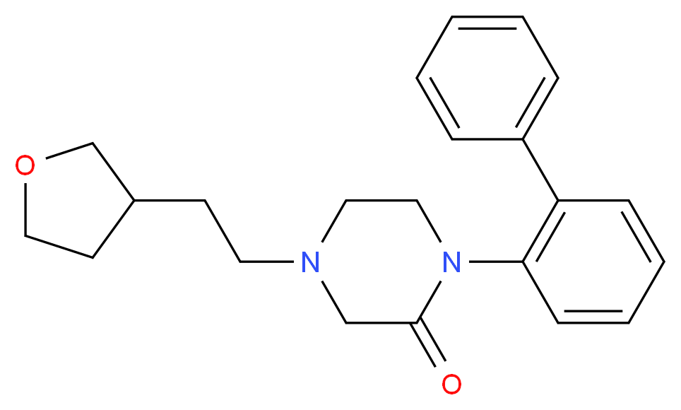 1-(2-biphenylyl)-4-[2-(tetrahydro-3-furanyl)ethyl]-2-piperazinone_Molecular_structure_CAS_)