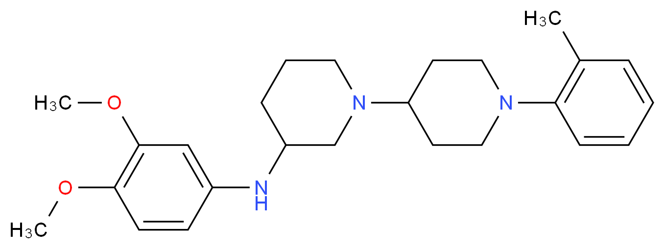 N-(3,4-dimethoxyphenyl)-1'-(2-methylphenyl)-1,4'-bipiperidin-3-amine_Molecular_structure_CAS_)