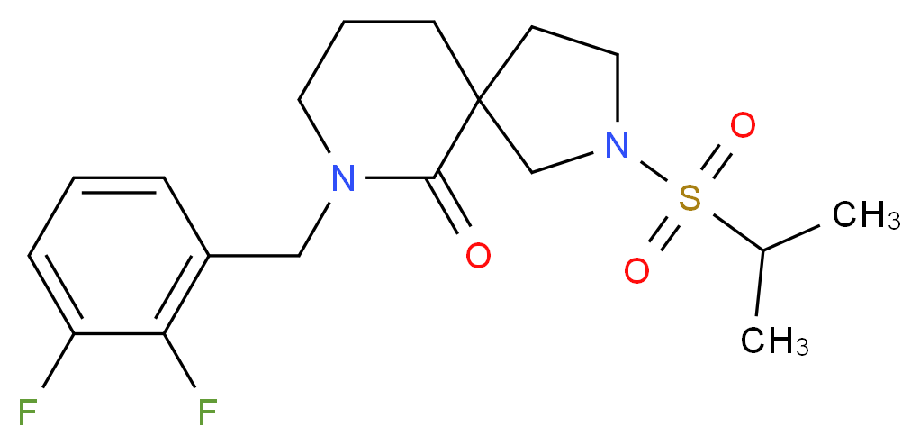 7-(2,3-difluorobenzyl)-2-(isopropylsulfonyl)-2,7-diazaspiro[4.5]decan-6-one_Molecular_structure_CAS_)