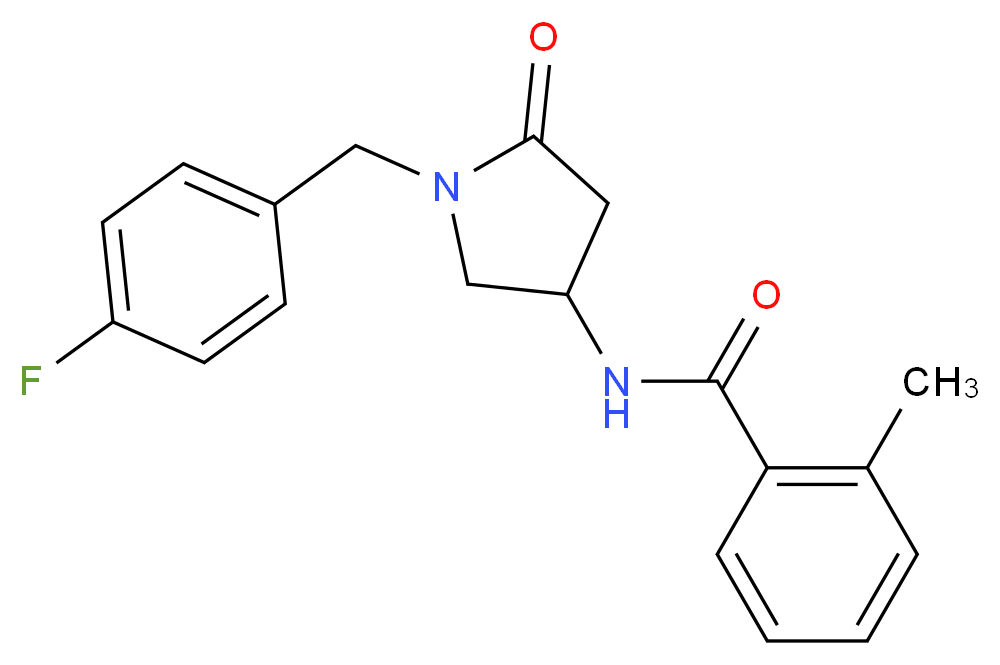 N-[1-(4-fluorobenzyl)-5-oxo-3-pyrrolidinyl]-2-methylbenzamide_Molecular_structure_CAS_)