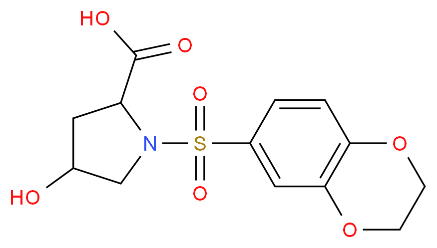 1-(2,3-Dihydro-benzo[1,4]dioxine-6-sulfonyl)-4-hydroxy-pyrrolidine-2-carboxylic acid_Molecular_structure_CAS_)