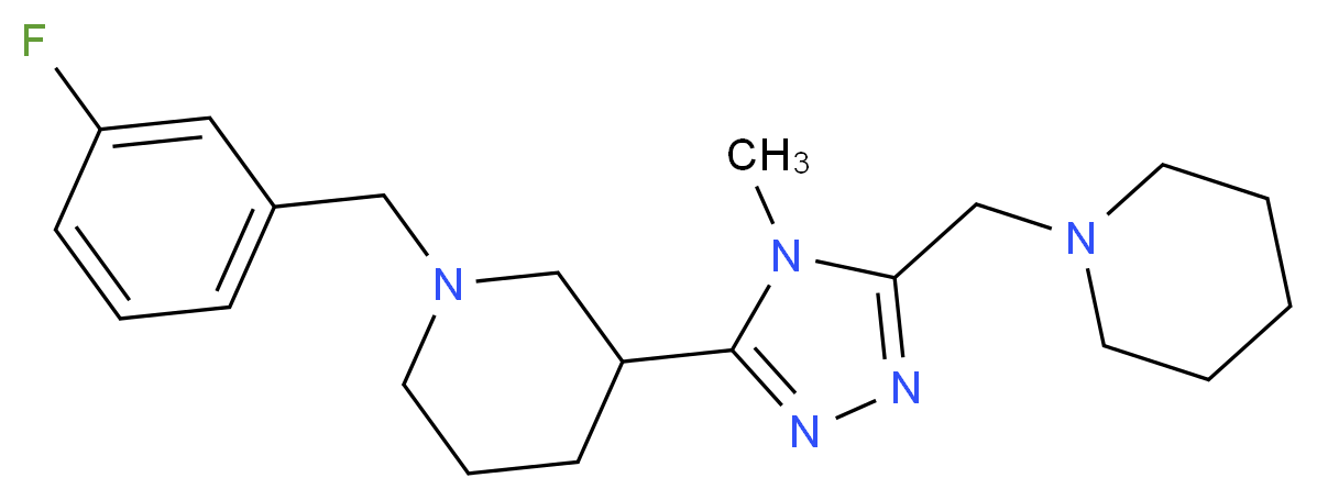 1-(3-fluorobenzyl)-3-[4-methyl-5-(piperidin-1-ylmethyl)-4H-1,2,4-triazol-3-yl]piperidine_Molecular_structure_CAS_)