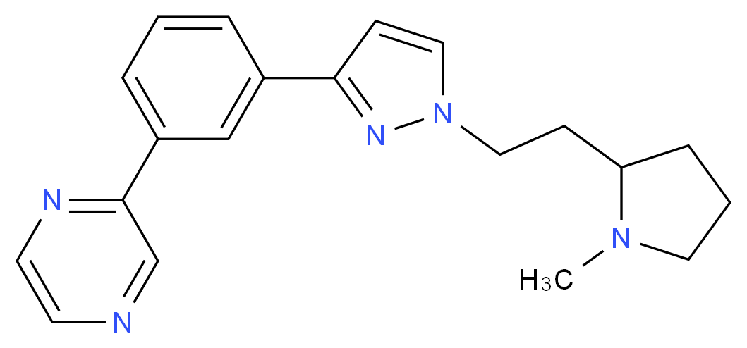 2-(3-{1-[2-(1-methyl-2-pyrrolidinyl)ethyl]-1H-pyrazol-3-yl}phenyl)pyrazine_Molecular_structure_CAS_)