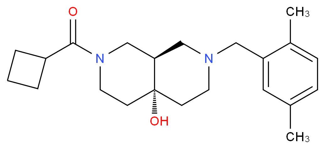 (4aR*,8aR*)-2-(cyclobutylcarbonyl)-7-(2,5-dimethylbenzyl)octahydro-2,7-naphthyridin-4a(2H)-ol_Molecular_structure_CAS_)