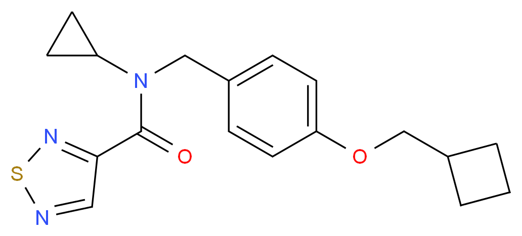 N-[4-(cyclobutylmethoxy)benzyl]-N-cyclopropyl-1,2,5-thiadiazole-3-carboxamide_Molecular_structure_CAS_)