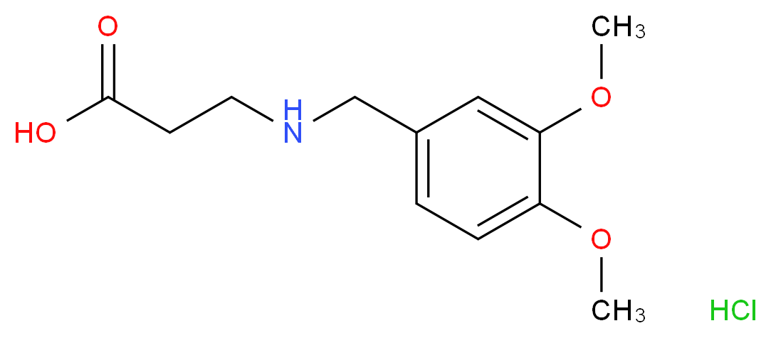 3-((3,4-dimethoxybenzyl)amino)propanoic acid hydrochloride_Molecular_structure_CAS_)