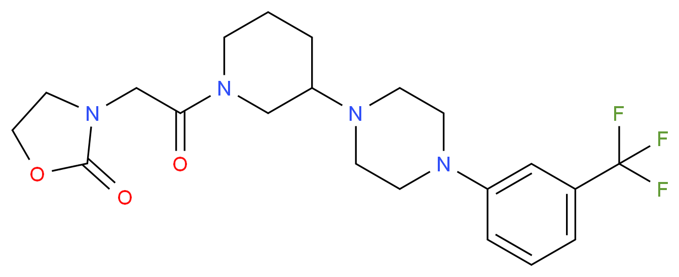 3-[2-oxo-2-(3-{4-[3-(trifluoromethyl)phenyl]-1-piperazinyl}-1-piperidinyl)ethyl]-1,3-oxazolidin-2-one_Molecular_structure_CAS_)