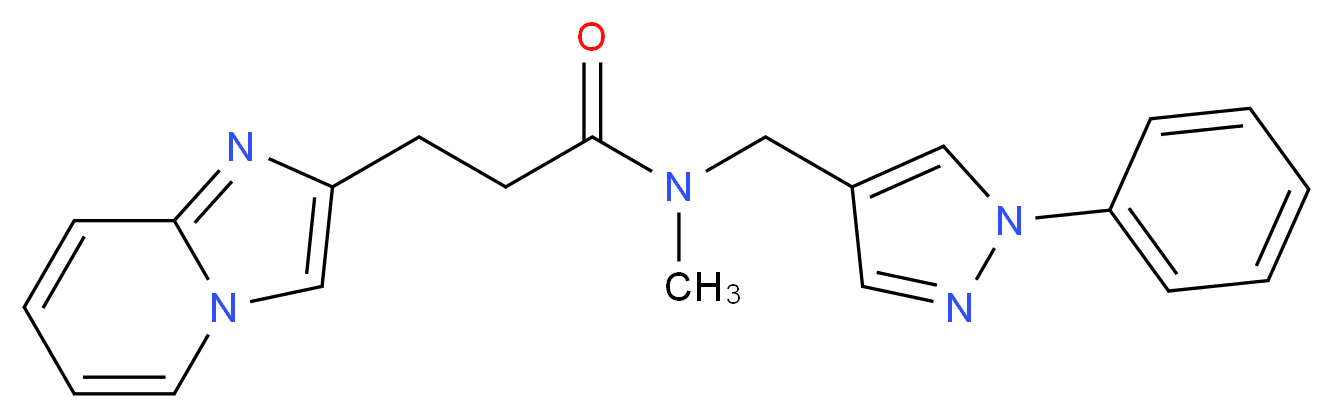 3-imidazo[1,2-a]pyridin-2-yl-N-methyl-N-[(1-phenyl-1H-pyrazol-4-yl)methyl]propanamide_Molecular_structure_CAS_)