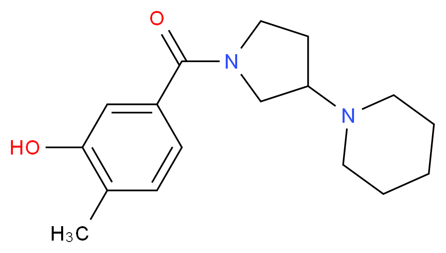 2-methyl-5-[(3-piperidin-1-ylpyrrolidin-1-yl)carbonyl]phenol_Molecular_structure_CAS_)