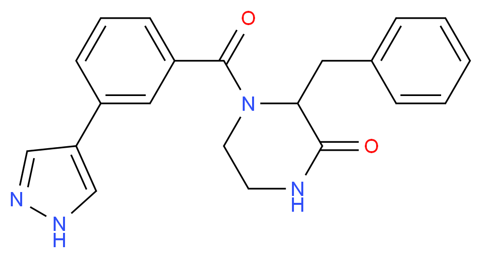 3-benzyl-4-[3-(1H-pyrazol-4-yl)benzoyl]piperazin-2-one_Molecular_structure_CAS_)