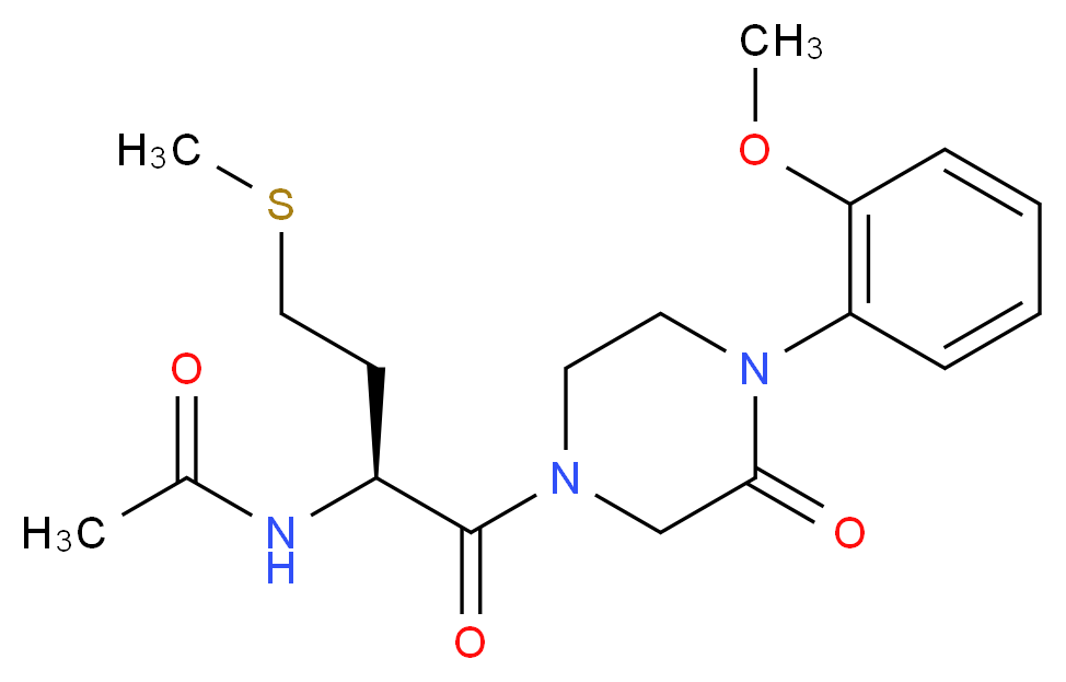 N-[(1S)-1-{[4-(2-methoxyphenyl)-3-oxo-1-piperazinyl]carbonyl}-3-(methylthio)propyl]acetamide (non-preferred name)_Molecular_structure_CAS_)