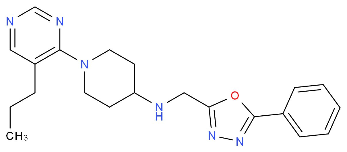 N-[(5-phenyl-1,3,4-oxadiazol-2-yl)methyl]-1-(5-propylpyrimidin-4-yl)piperidin-4-amine_Molecular_structure_CAS_)