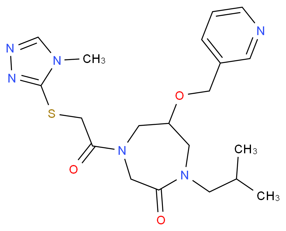 1-isobutyl-4-{[(4-methyl-4H-1,2,4-triazol-3-yl)thio]acetyl}-6-(3-pyridinylmethoxy)-1,4-diazepan-2-one_Molecular_structure_CAS_)