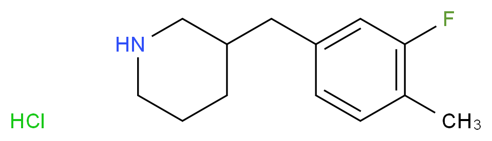 3-(3-FLUORO-4-METHYL-BENZYL)-PIPERIDINE HYDROCHLORIDE_Molecular_structure_CAS_)