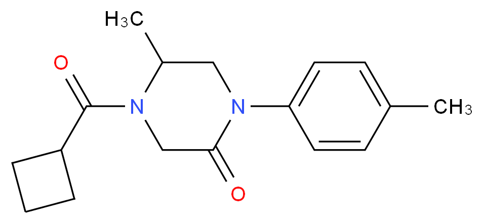 4-(cyclobutylcarbonyl)-5-methyl-1-(4-methylphenyl)-2-piperazinone_Molecular_structure_CAS_)