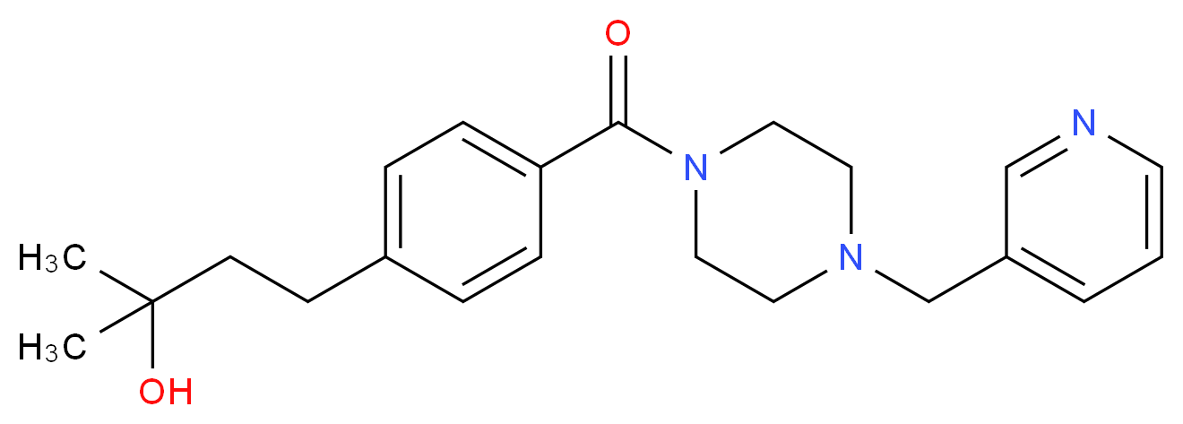 2-methyl-4-(4-{[4-(3-pyridinylmethyl)-1-piperazinyl]carbonyl}phenyl)-2-butanol_Molecular_structure_CAS_)