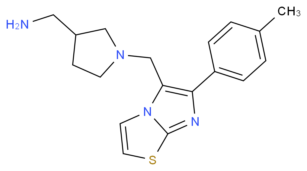1-(1-{[6-(4-methylphenyl)imidazo[2,1-b][1,3]thiazol-5-yl]methyl}pyrrolidin-3-yl)methanamine_Molecular_structure_CAS_)