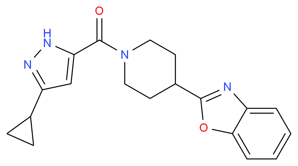 2-{1-[(3-cyclopropyl-1H-pyrazol-5-yl)carbonyl]piperidin-4-yl}-1,3-benzoxazole_Molecular_structure_CAS_)