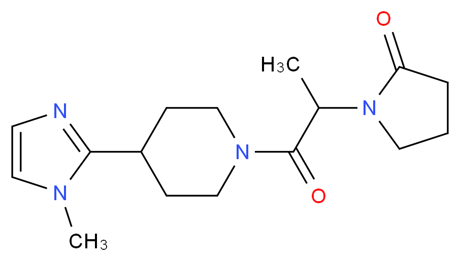 1-{1-methyl-2-[4-(1-methyl-1H-imidazol-2-yl)piperidin-1-yl]-2-oxoethyl}pyrrolidin-2-one_Molecular_structure_CAS_)