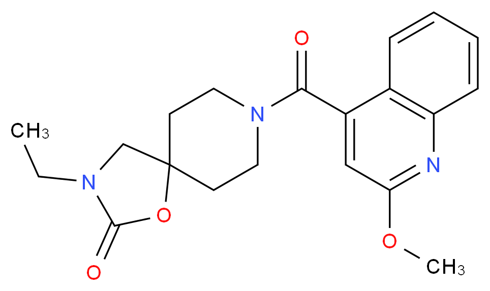 3-ethyl-8-[(2-methoxyquinolin-4-yl)carbonyl]-1-oxa-3,8-diazaspiro[4.5]decan-2-one_Molecular_structure_CAS_)