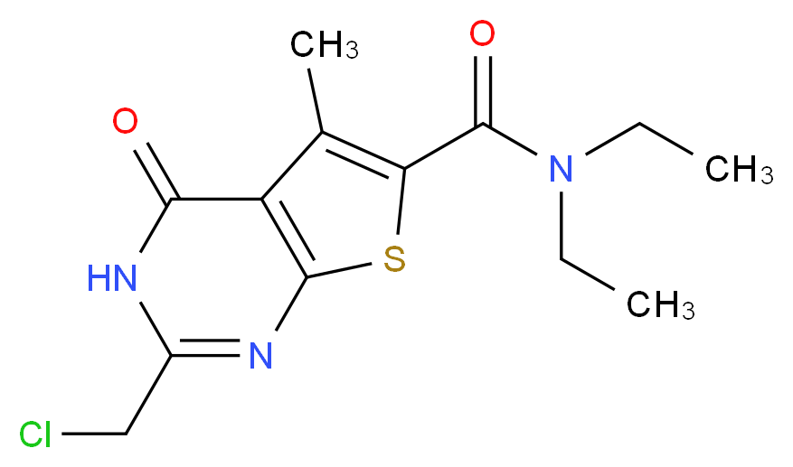2-(chloromethyl)-N,N-diethyl-5-methyl-4-oxo-3,4-dihydrothieno[2,3-d]pyrimidine-6-carboxamide_Molecular_structure_CAS_)
