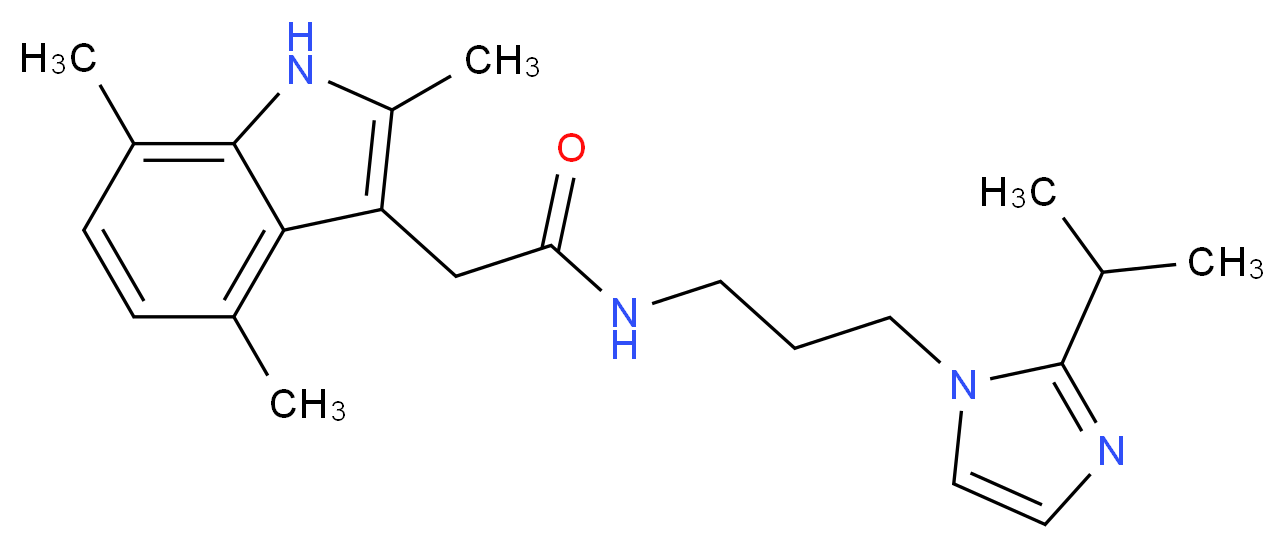 N-[3-(2-isopropyl-1H-imidazol-1-yl)propyl]-2-(2,4,7-trimethyl-1H-indol-3-yl)acetamide_Molecular_structure_CAS_)