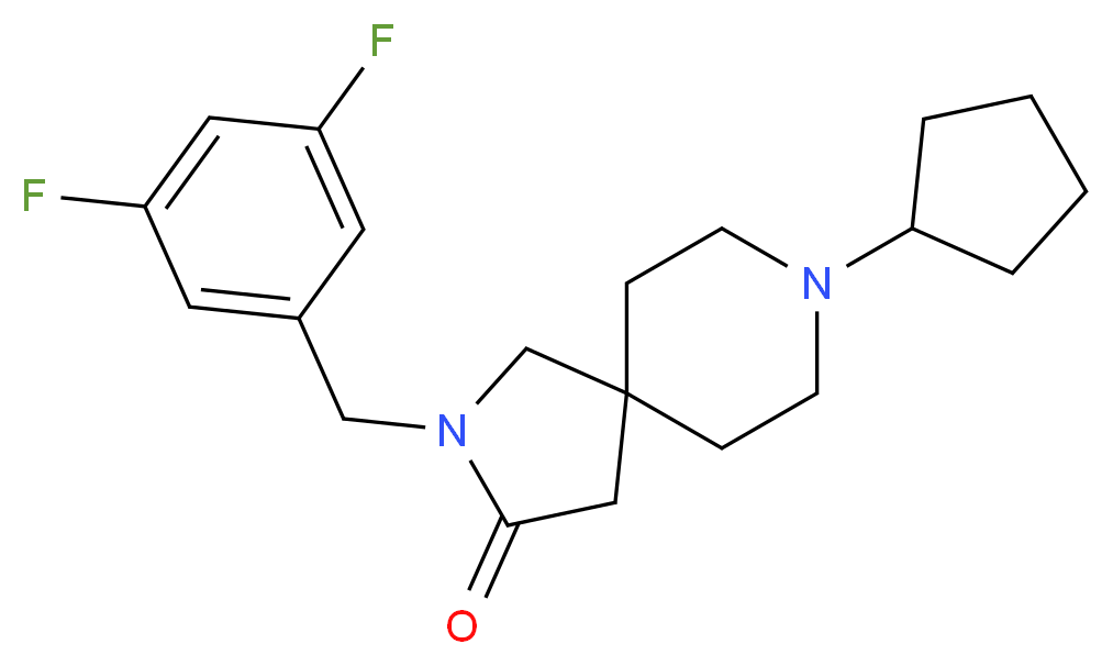 8-cyclopentyl-2-(3,5-difluorobenzyl)-2,8-diazaspiro[4.5]decan-3-one_Molecular_structure_CAS_)