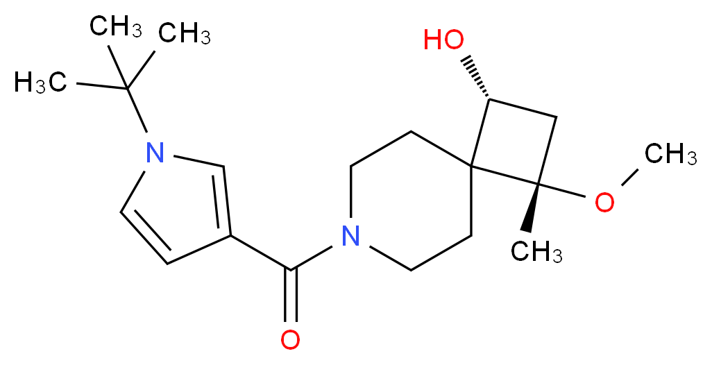 (1R*,3S*)-7-[(1-tert-butyl-1H-pyrrol-3-yl)carbonyl]-3-methoxy-3-methyl-7-azaspiro[3.5]nonan-1-ol_Molecular_structure_CAS_)