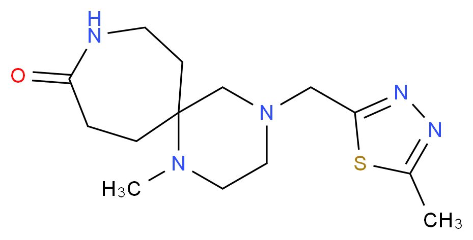1-methyl-4-[(5-methyl-1,3,4-thiadiazol-2-yl)methyl]-1,4,9-triazaspiro[5.6]dodecan-10-one_Molecular_structure_CAS_)