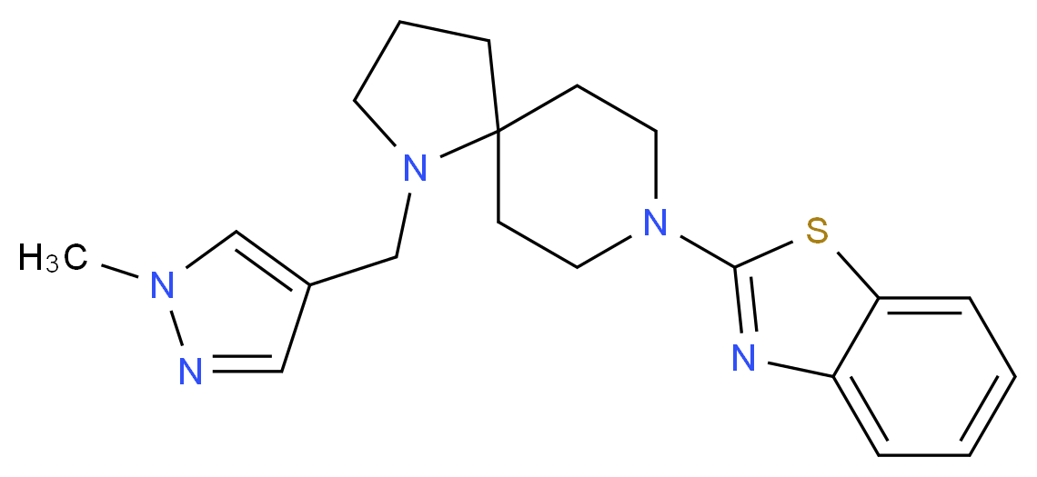 8-(1,3-benzothiazol-2-yl)-1-[(1-methyl-1H-pyrazol-4-yl)methyl]-1,8-diazaspiro[4.5]decane_Molecular_structure_CAS_)