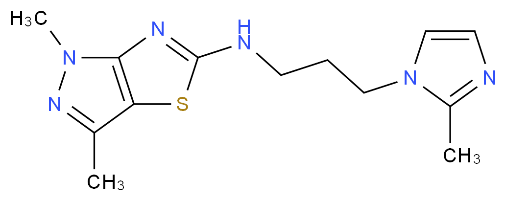 1,3-dimethyl-N-[3-(2-methyl-1H-imidazol-1-yl)propyl]-1H-pyrazolo[3,4-d][1,3]thiazol-5-amine_Molecular_structure_CAS_)
