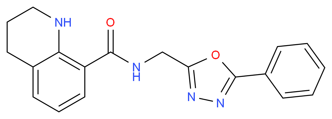 N-[(5-phenyl-1,3,4-oxadiazol-2-yl)methyl]-1,2,3,4-tetrahydroquinoline-8-carboxamide_Molecular_structure_CAS_)