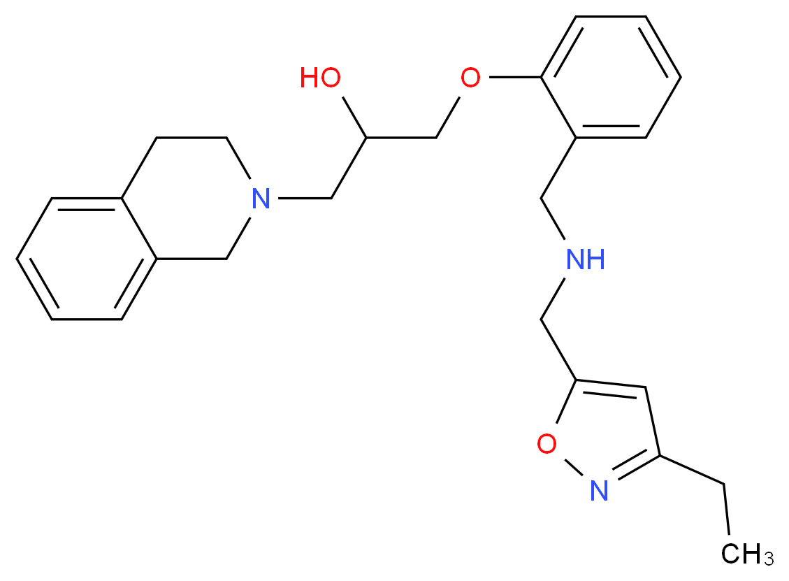 1-(3,4-dihydro-2(1H)-isoquinolinyl)-3-[2-({[(3-ethyl-5-isoxazolyl)methyl]amino}methyl)phenoxy]-2-propanol_Molecular_structure_CAS_)