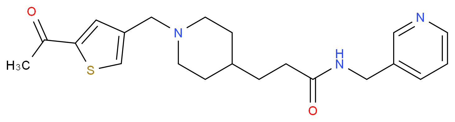 3-{1-[(5-acetyl-3-thienyl)methyl]-4-piperidinyl}-N-(3-pyridinylmethyl)propanamide_Molecular_structure_CAS_)